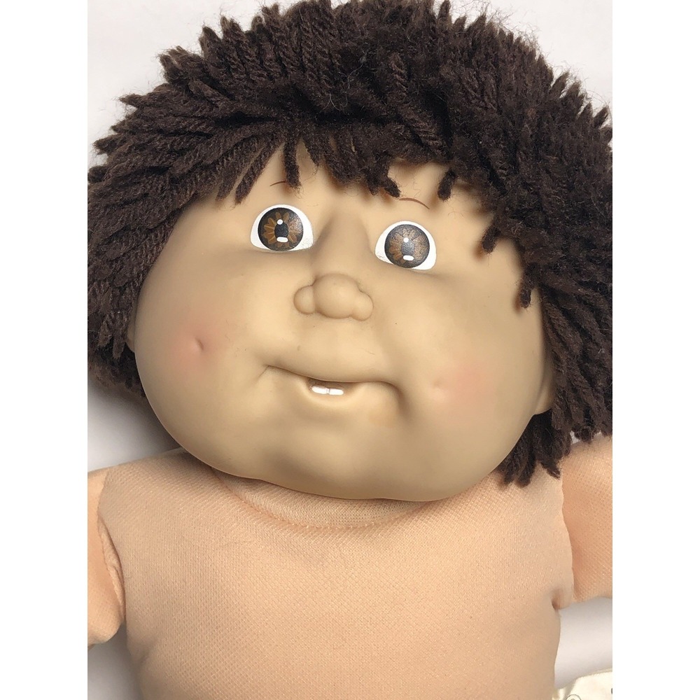 Vtg 80s Cabbage Patch Kid 17″ Xavier Roberts Boy Doll Brown Hair Brown Eyes 10